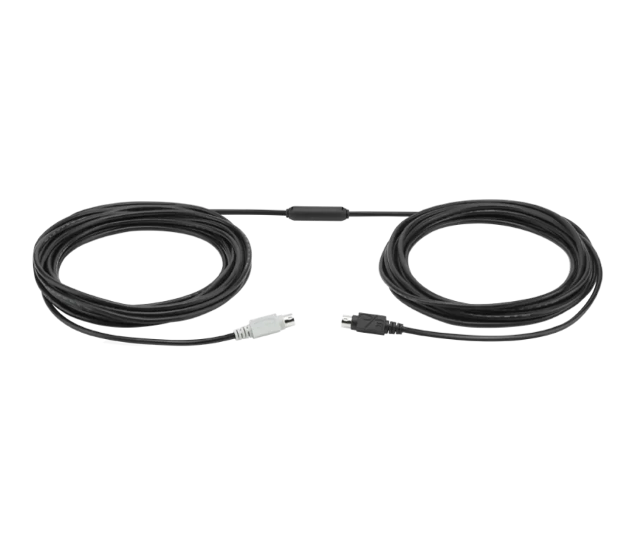 Logitech Group Extender Cable coiled neatly for professional conferencing